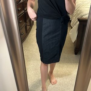 Black Denim Pencil Skirt